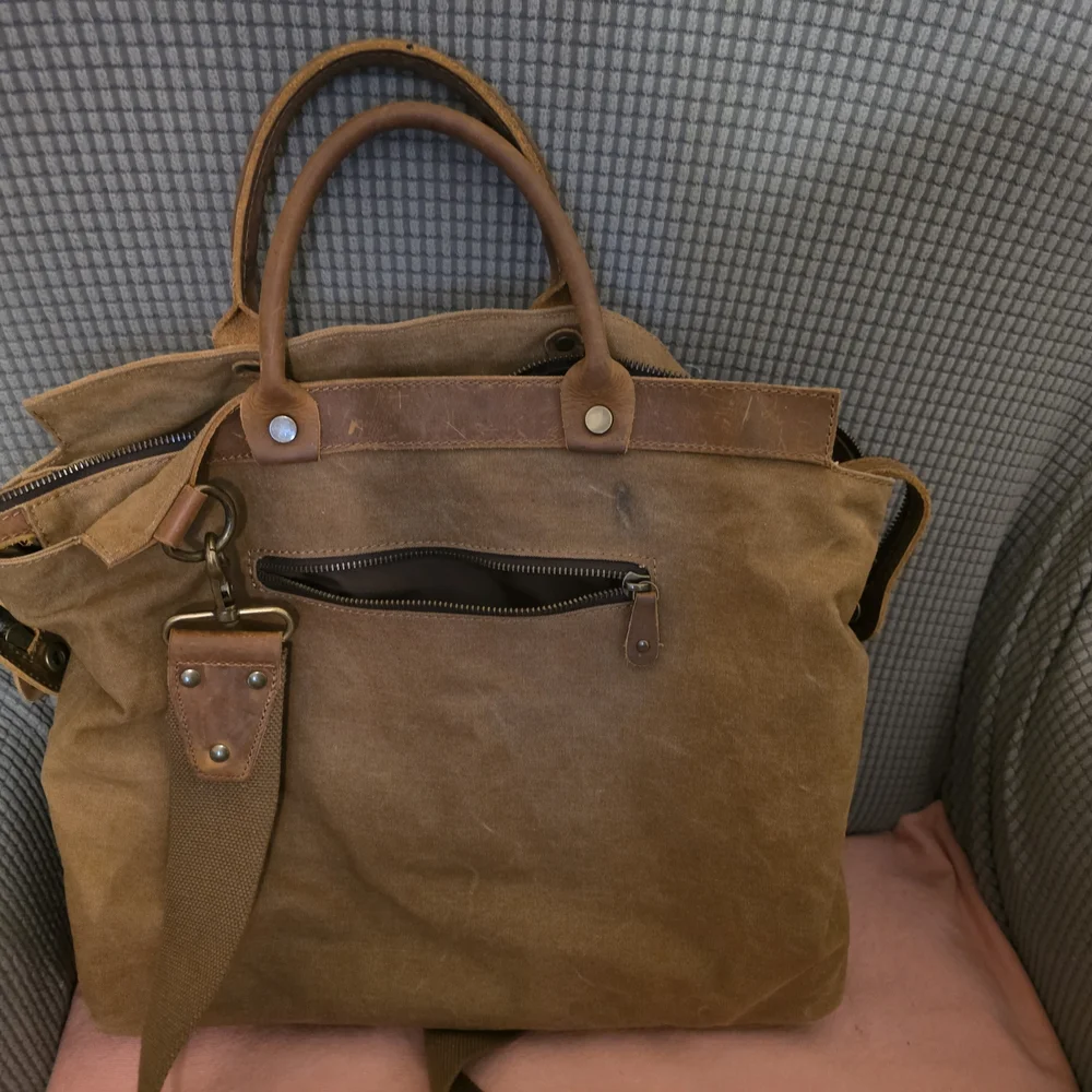 Brown Canvas Laptop Bag